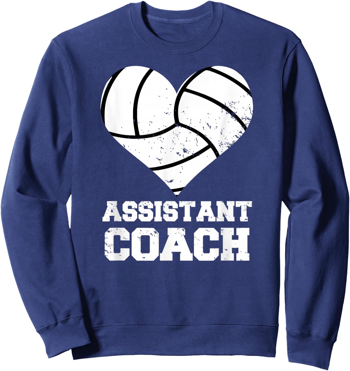 Assistant Volleyball Coach Heart Funny Assistant Coach Sweatshirt - Sweatshirt | Navy