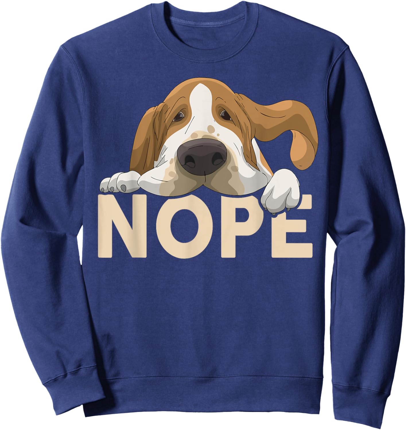 Basset-Hound Shirt Nope Not Today Funny Mom Dad Lover Gift Sweatshirt - Sweatshirt | Navy