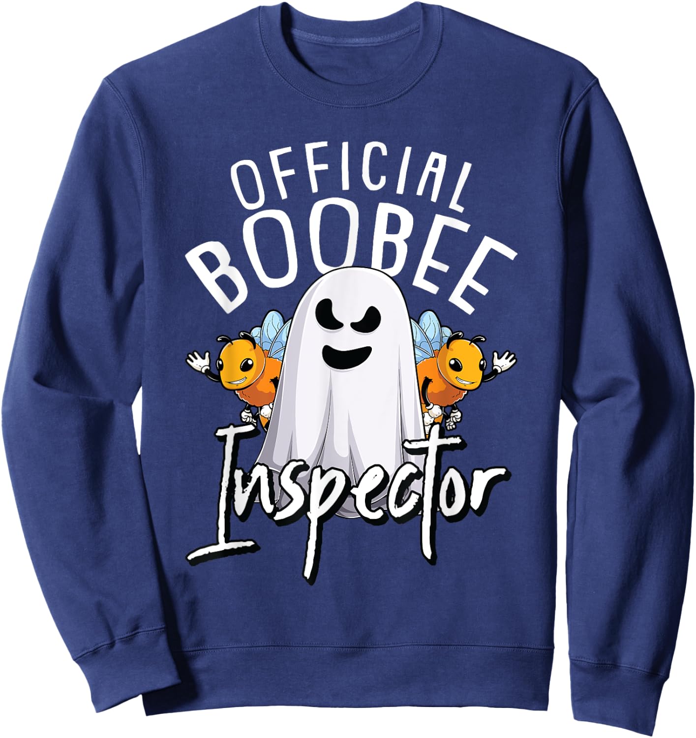 Boo-Bee Inspector Lazy DIY Halloween Costume Funny Ghost Sweatshirt - Sweatshirt | Navy