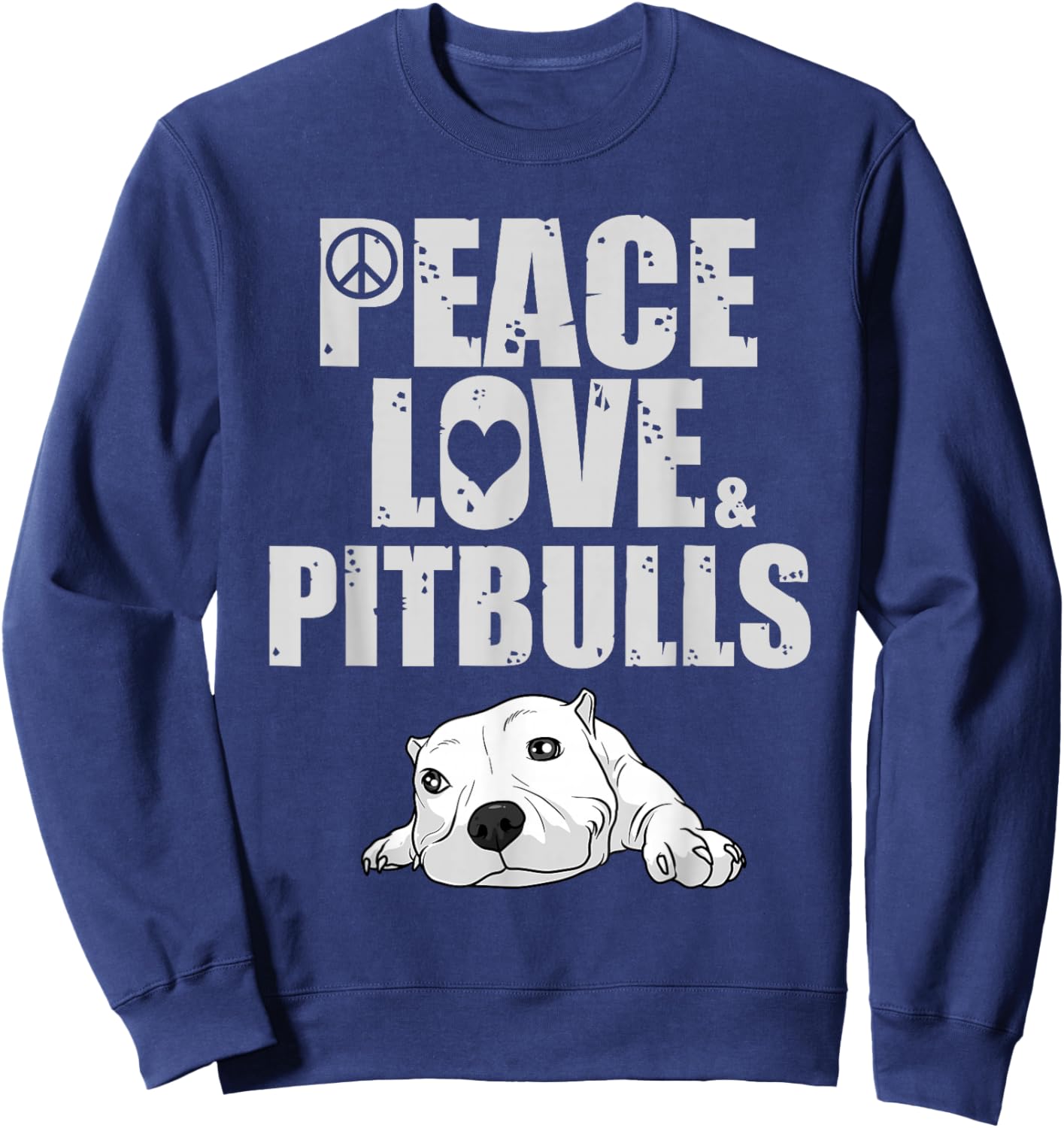 Funny Pitbull Rescue Adoption Men Women Boys Girls Gift Sweatshirt - Sweatshirt | Navy