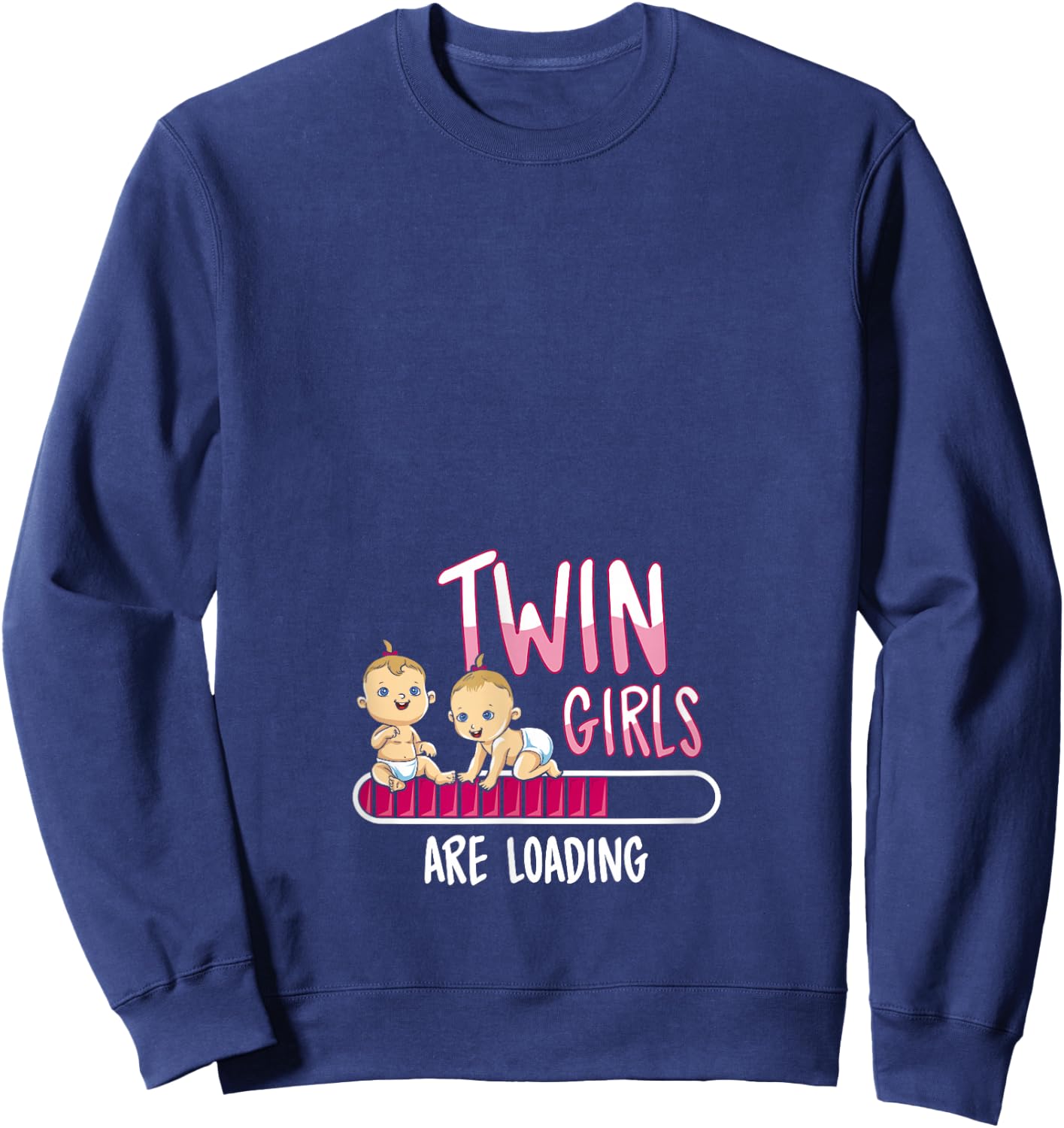 Twin Girls are loading T Shirt Pregnancy Announcement Gift Sweatshirt - Sweatshirt | Navy