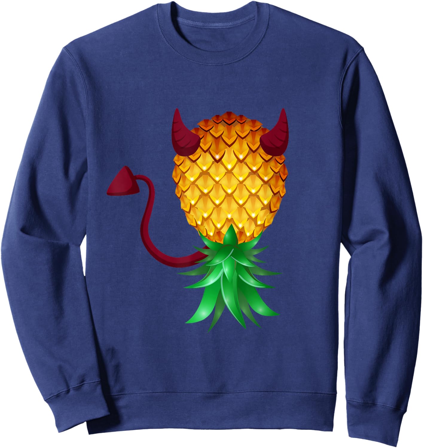 Swinger Upside Down Bad Pineapple Devil Horn Sweatshirt - Sweatshirt | Navy
