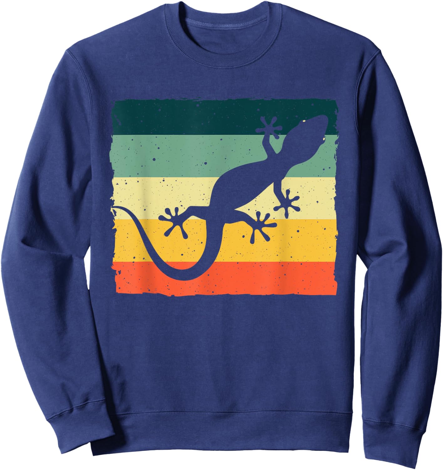 Cool Lizard Women Boy Vintage Crested Leopard Gecko Sweatshirt - Sweatshirt | Navy