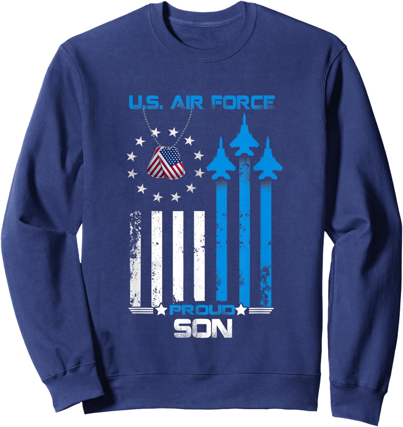 Veterans Day Gift USAF Veteran's Son, Proud Son US Air Force Sweatshirt - Sweatshirt | Navy