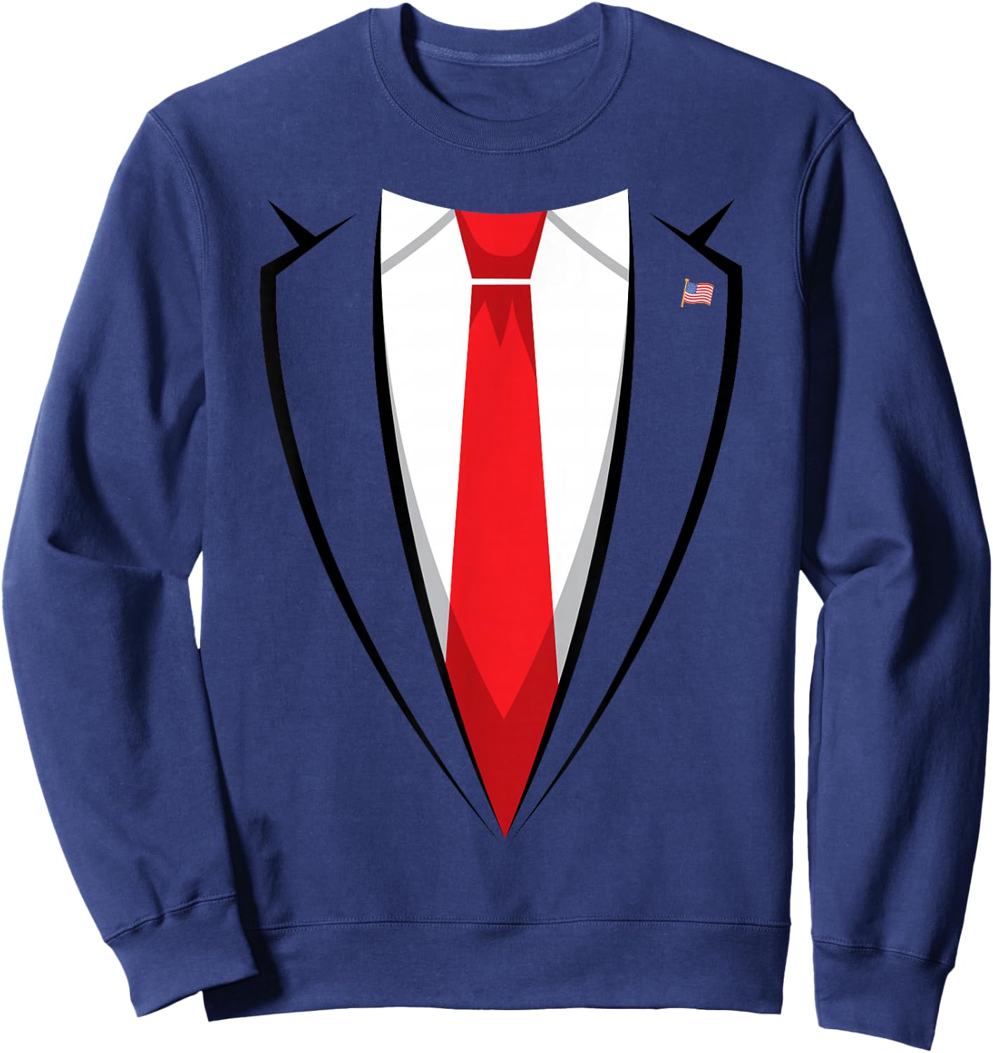 Halloween Trump Suit Shirt US President Easy Costume Sweatshirt - Sweatshirt | Navy