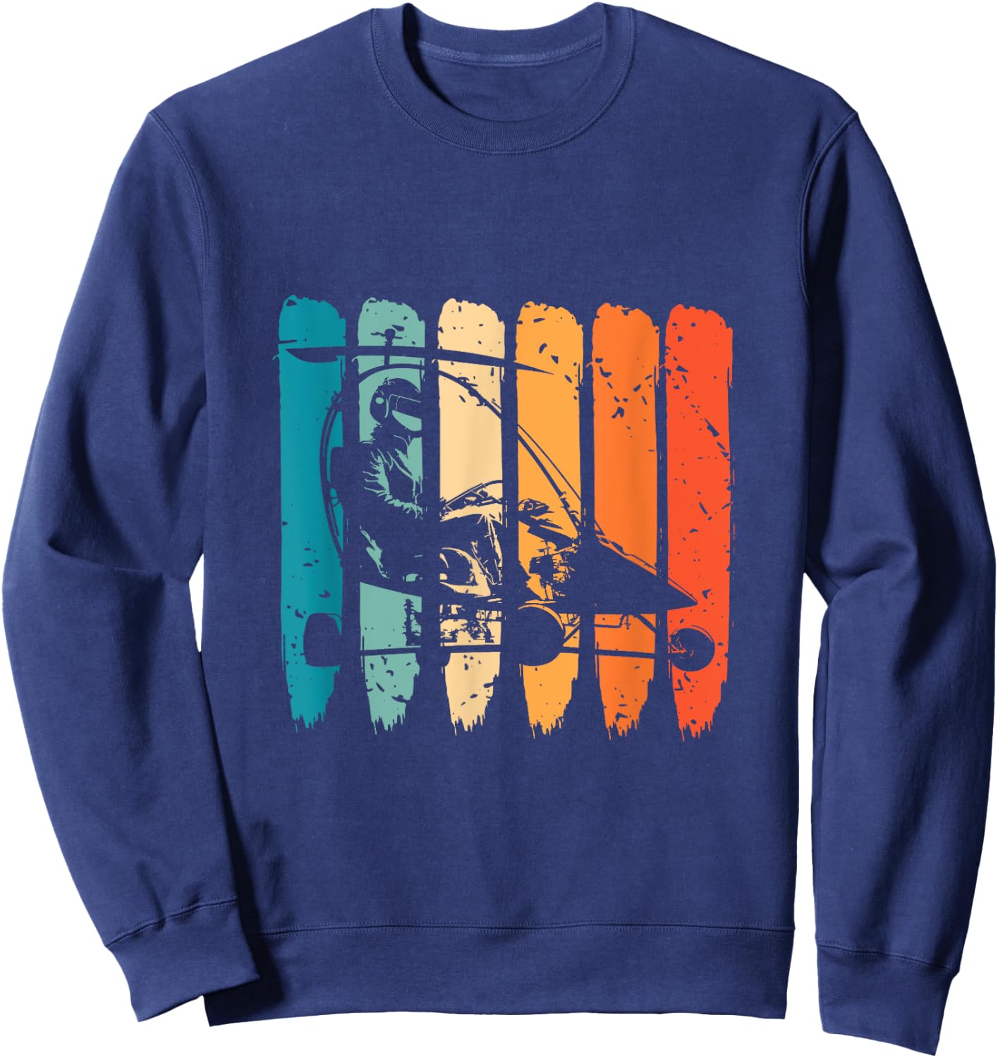 Gyrocopter Retro Vintage Gyrocopter Pilot Gyroplane Autogyro Sweatshirt - Sweatshirt | Navy