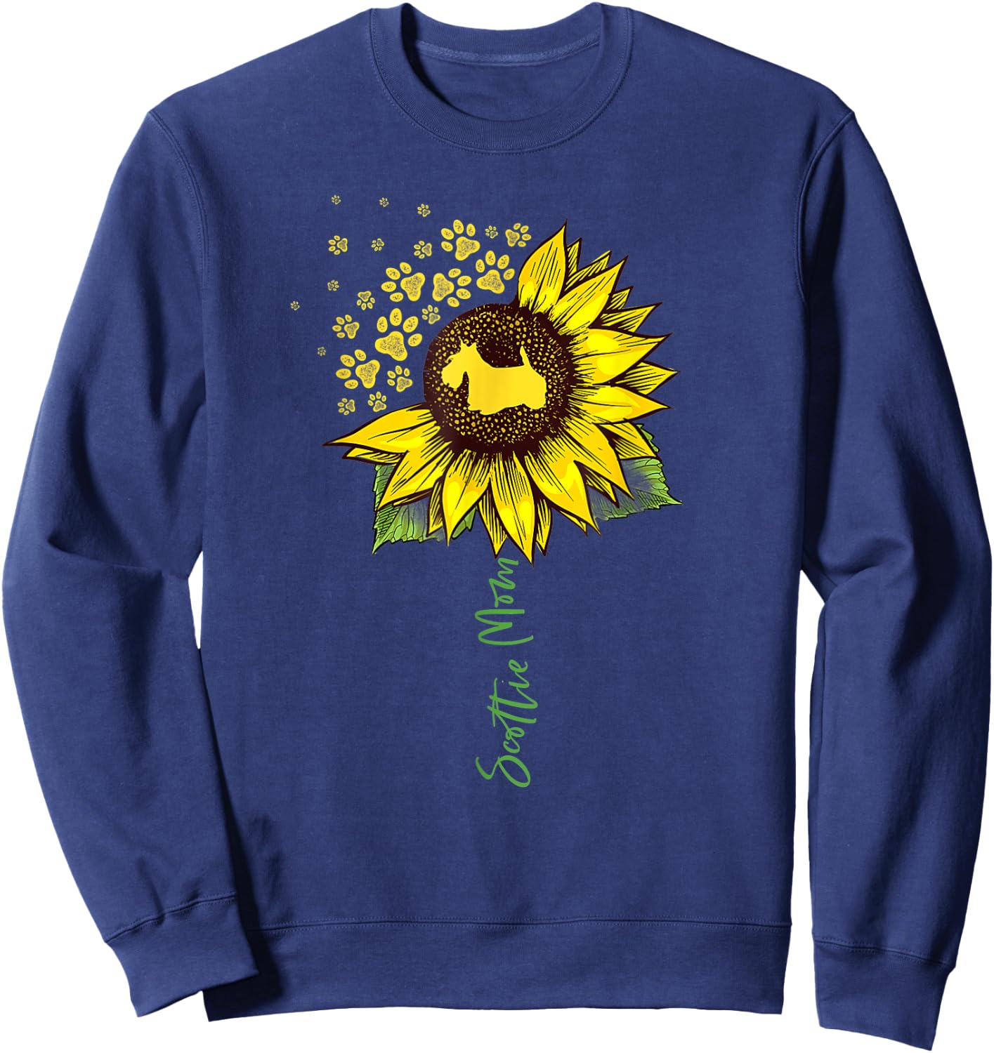 Scottie Mom Sunflower Scottish Terrier Gifts Dog Mom Mama Women Girls Kids Sweatshirt - Sweatshirt | Navy