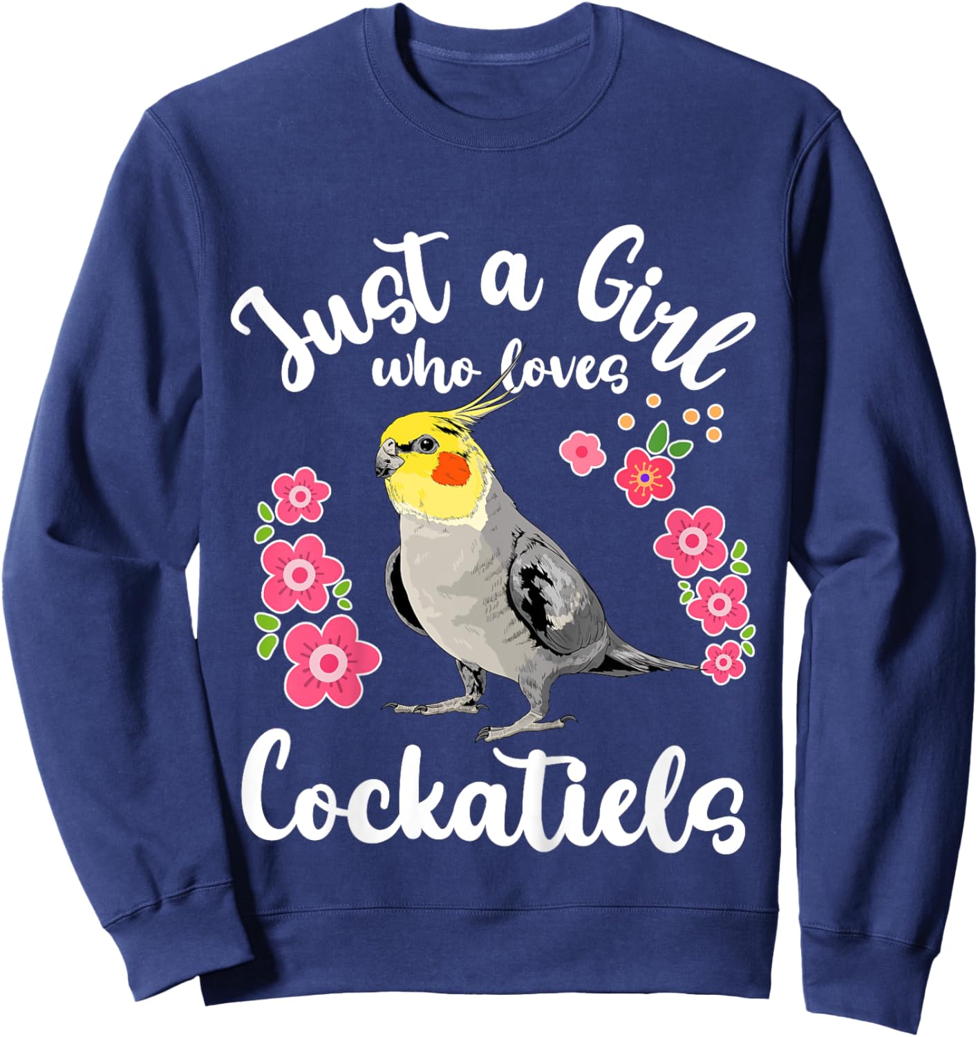 Kids Cockatiel Just a Girl Who Loves Cockatiels Sweatshirt - Sweatshirt | Navy