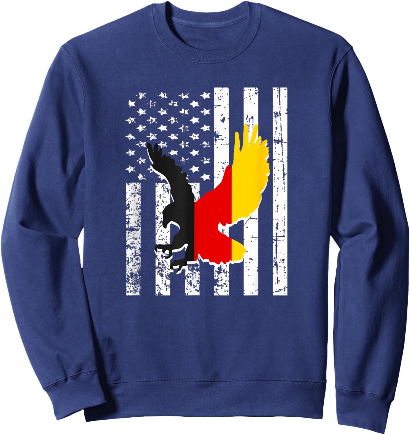 German Flag Eagle Vintage American Flag Sweatshirt - Sweatshirt | Navy