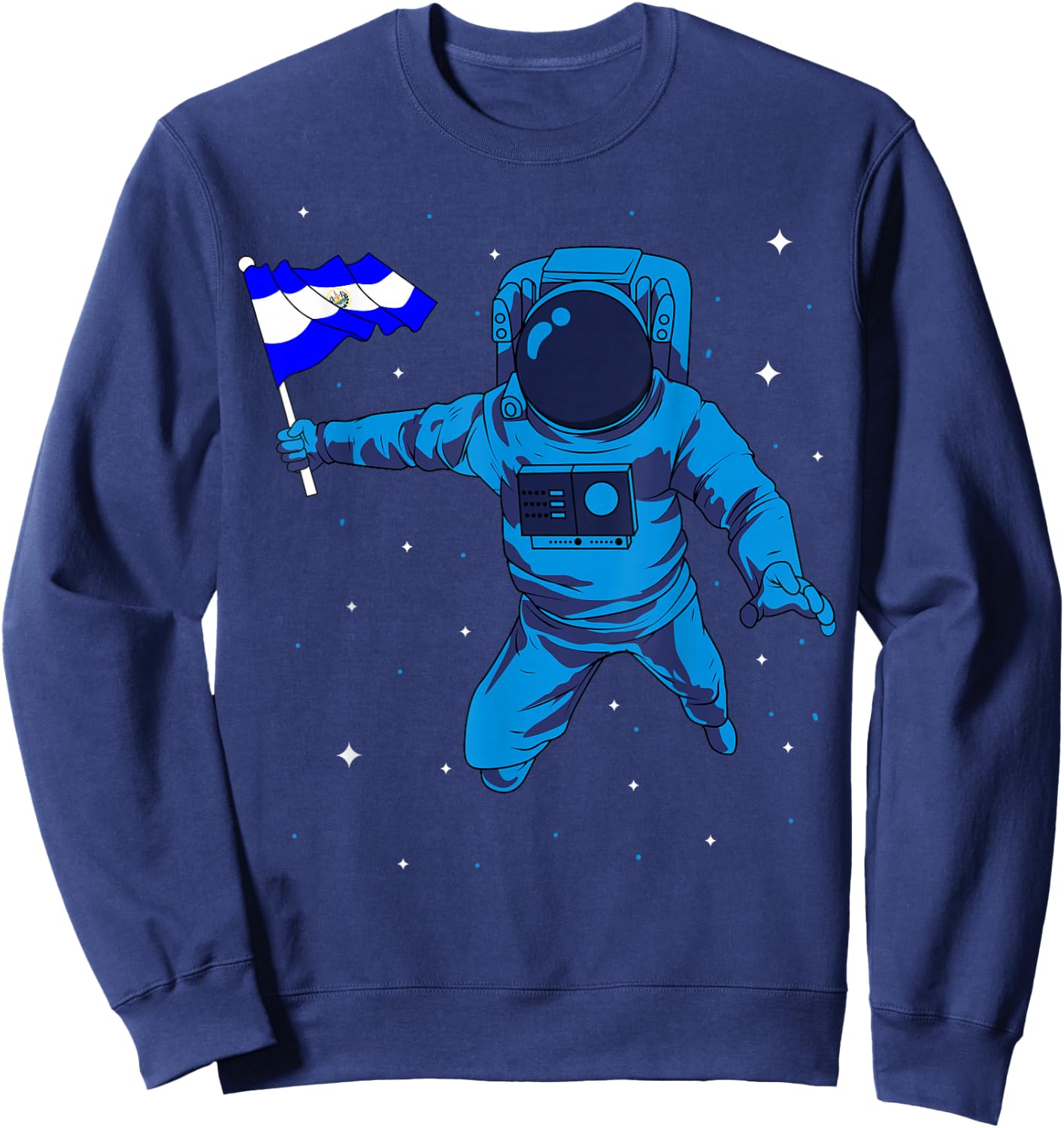 El Salvador Flag Astronaut Space Salvadoran Roots Heritage Sweatshirt - Sweatshirt | Navy