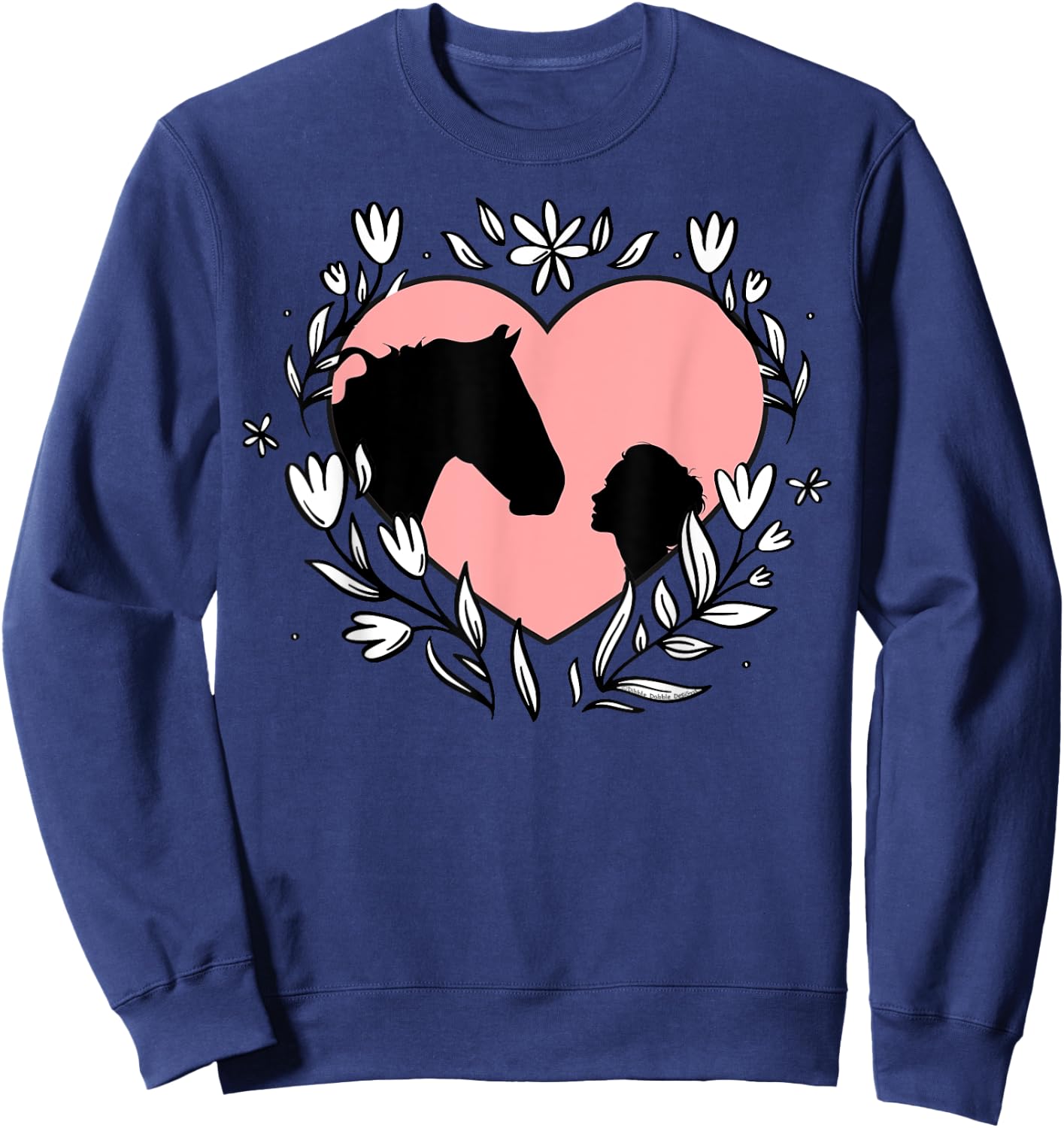 Pretty Horse and Heart for Girls and Women Who Love Horses Sweatshirt - Sweatshirt | Navy