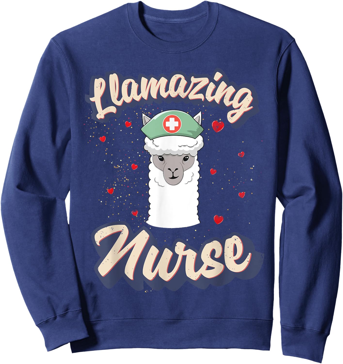 Retro Nurse Shirt Llamazing Nurse Funny Llama Nurse Sweatshirt - Sweatshirt | Navy