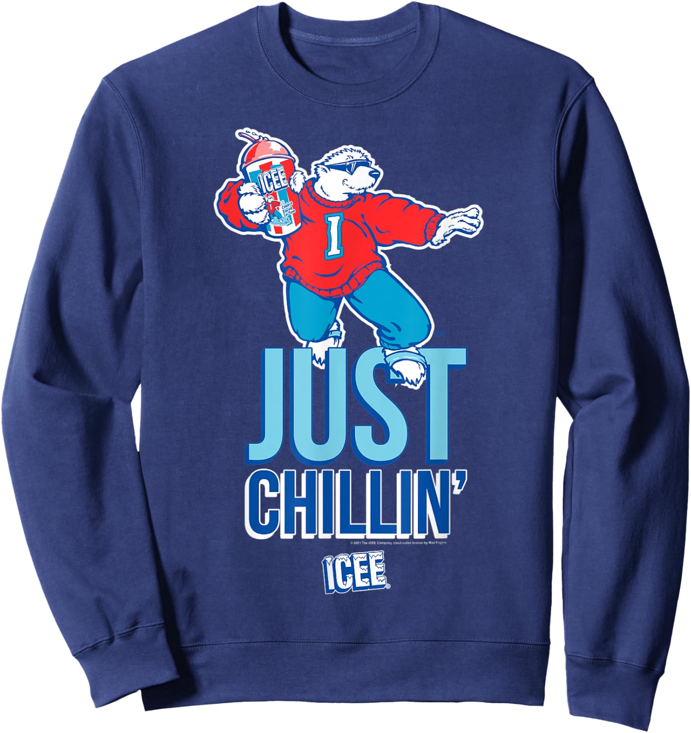 ICEE Bear Just Chillin' Surf Pose Sweatshirt - Sweatshirt | Navy