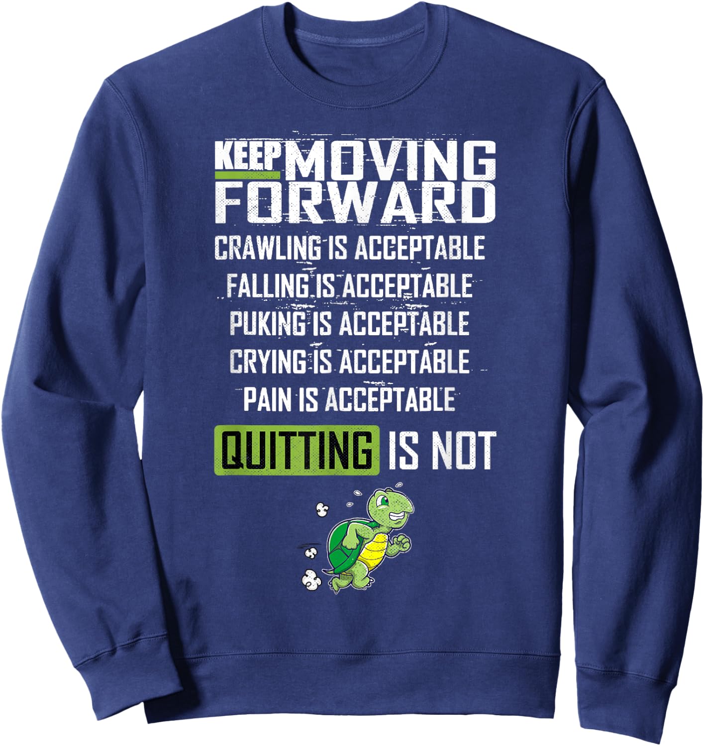 Keep Moving Forward Positive Vibes Motivational Message Sweatshirt - Sweatshirt | Navy