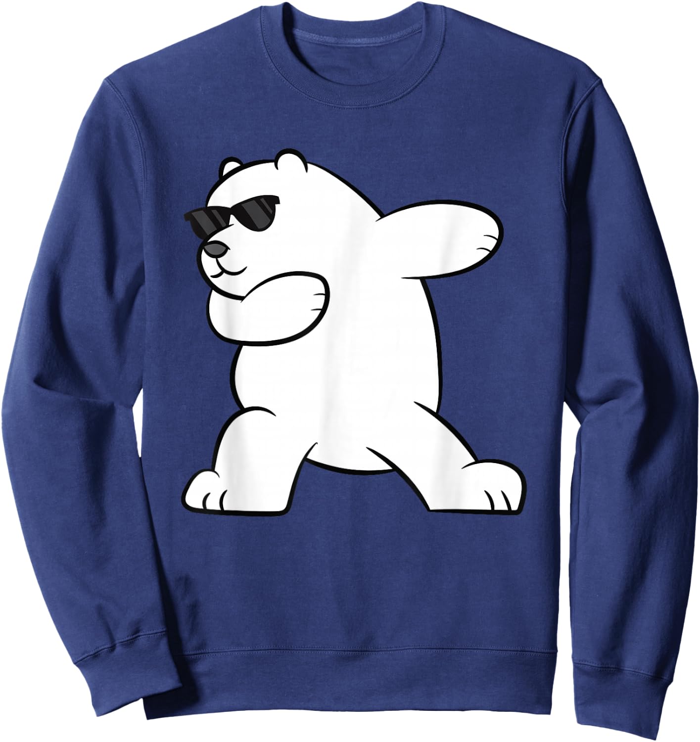 Ice Bear Dabbing Arctic Cute Dabbing Polar Bear Sweatshirt - Sweatshirt | Navy