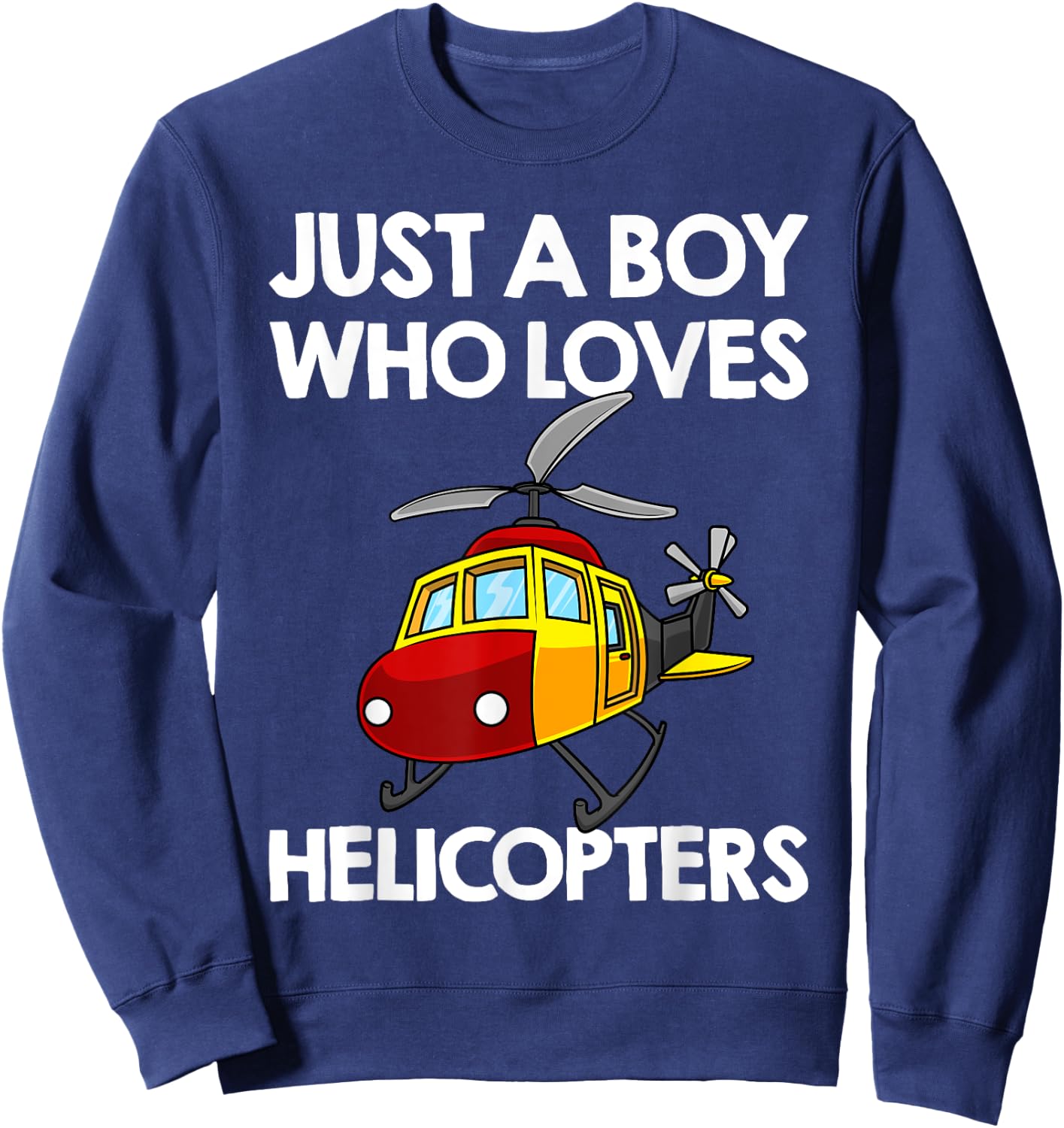 Funny Helicopter Gift Boys Toddler Kids Men Pilot Aviator Sweatshirt - Sweatshirt | Navy