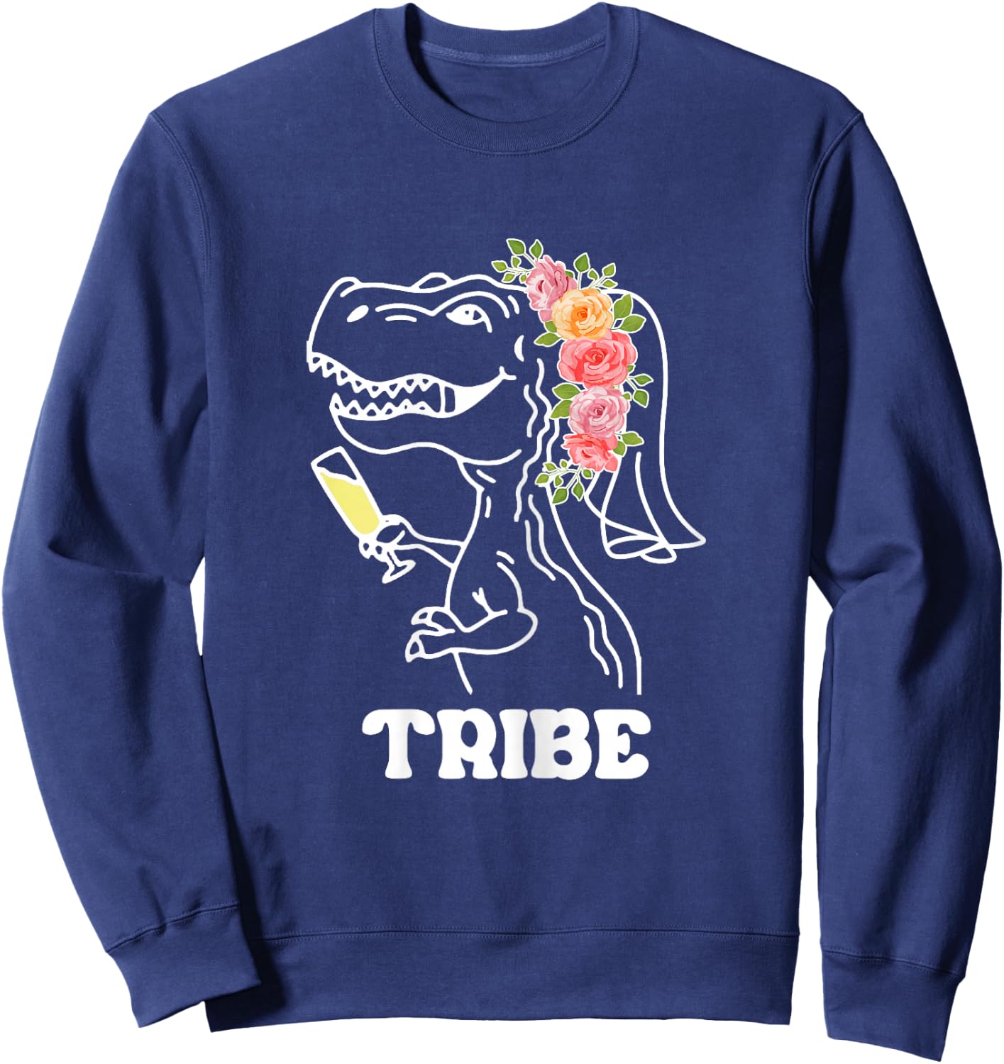 Y0Zq Dinosaur Tribe Bridal Tribe Bridesmaids Bachelorette Sweatshirt - Sweatshirt | Navy