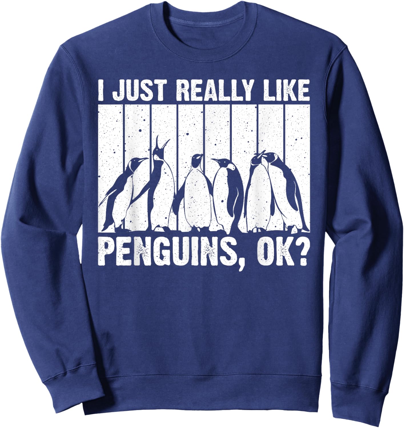 Cool Penguin Art Women Kids Bird Penguin Lovers Sweatshirt - Sweatshirt | Navy