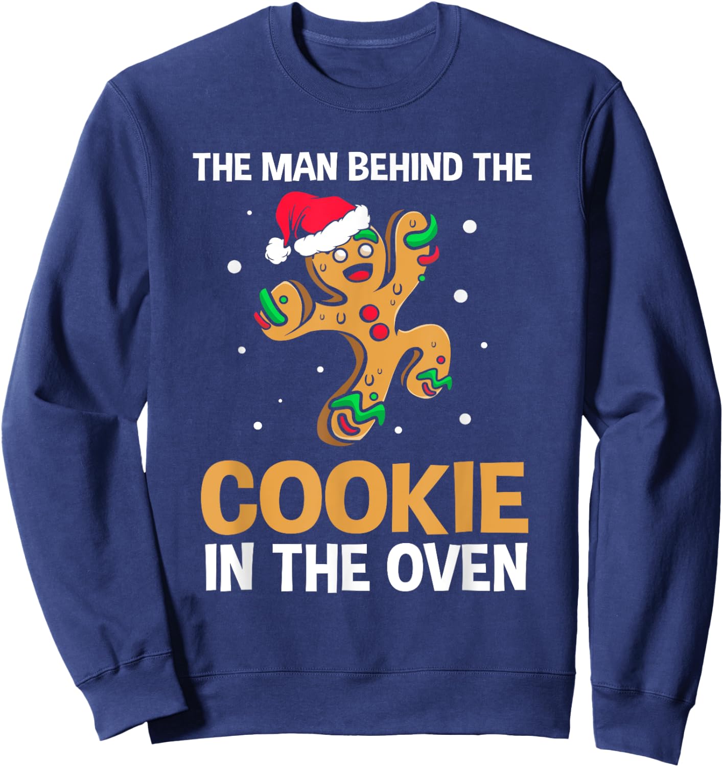 Funny Gingerbread Christmas Gender Reveal For Dad Sweatshirt - Sweatshirt | Navy