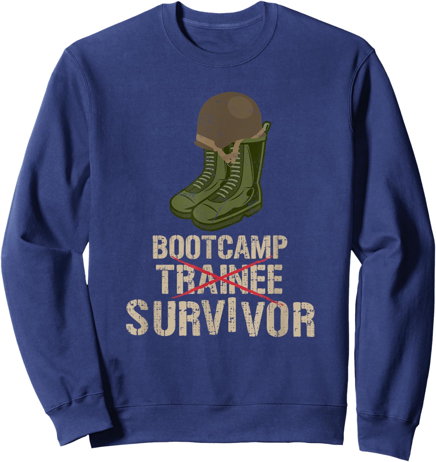 Army Bootcamp Workout Shirts - Bootcamp Survivor Sweatshirt - Sweatshirt | Navy