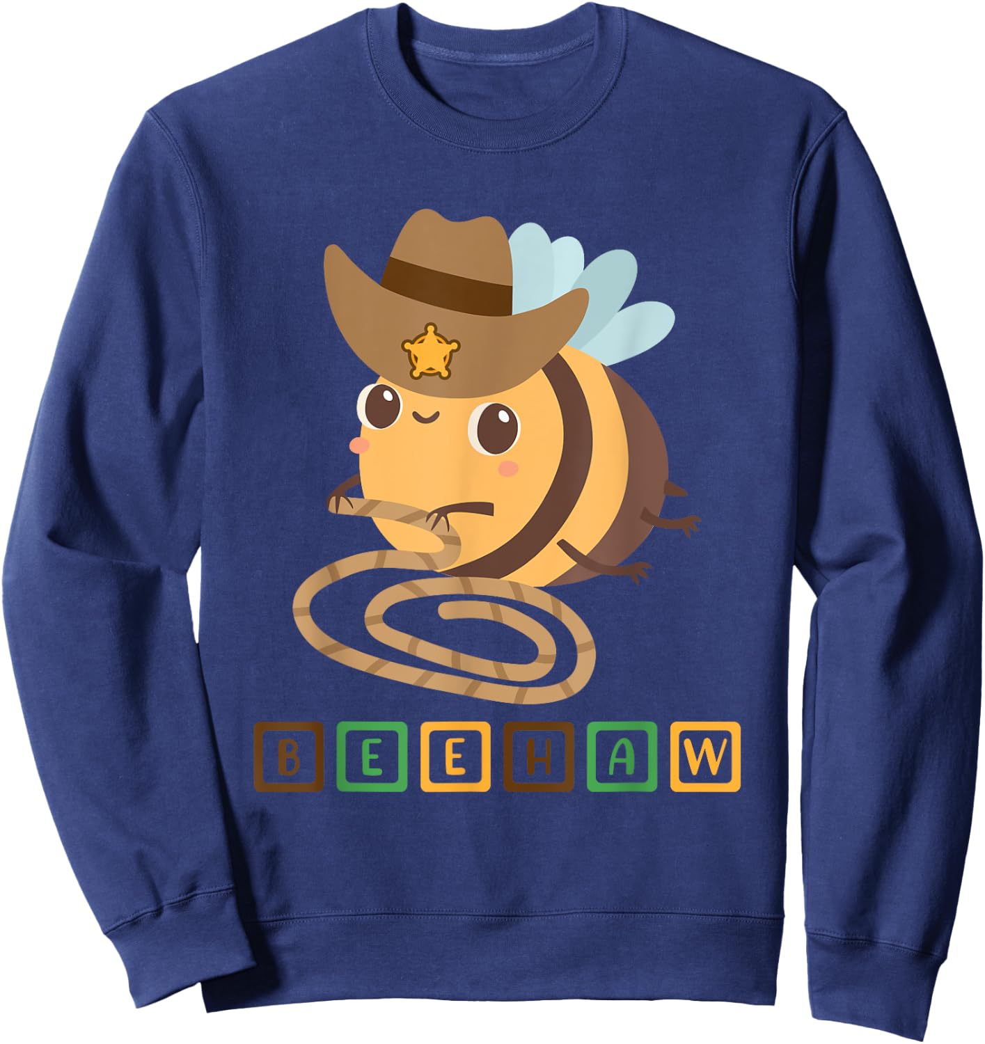 Funny Beehaw Cowboy Bee Lover Western Country Cowgirl Design Sweatshirt - Sweatshirt | Navy