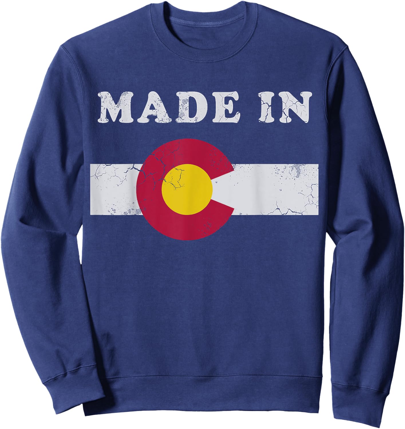 Made In Colorado Retro Flag Gift Sweatshirt - Sweatshirt | Navy