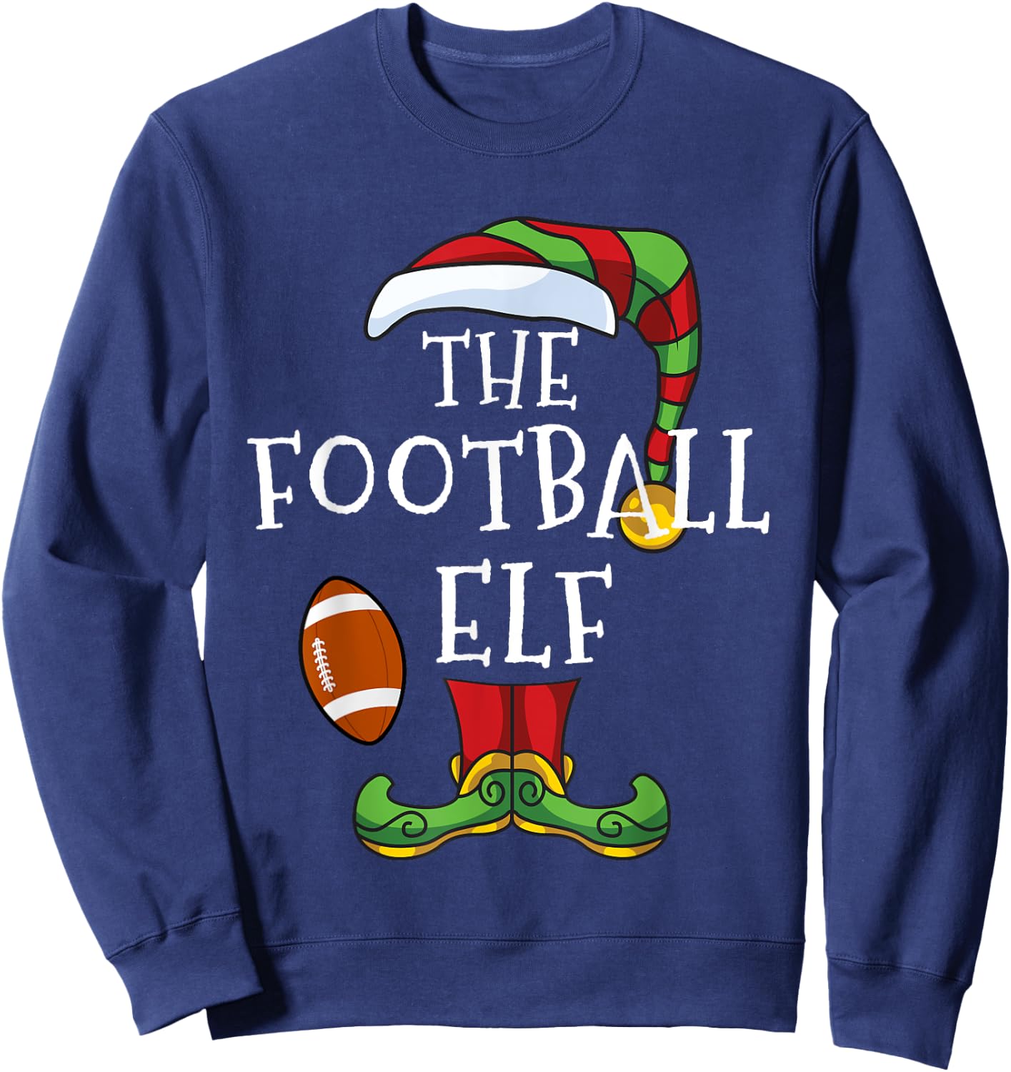 American Football Elf Family Matching Christmas Funny Sweatshirt - Sweatshirt | Navy