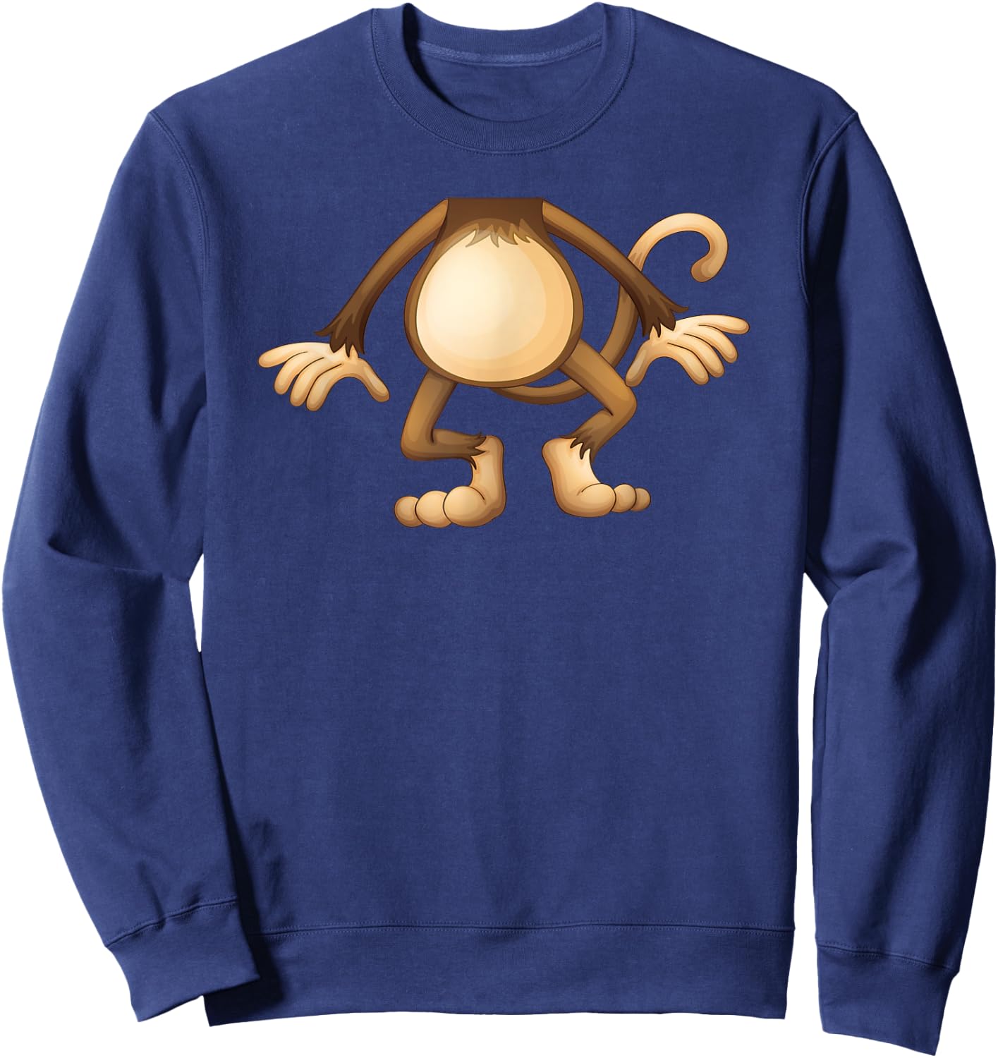 Headless Monkey Lazy DIY Halloween Costume Funny Animal Body Sweatshirt - Sweatshirt | Navy