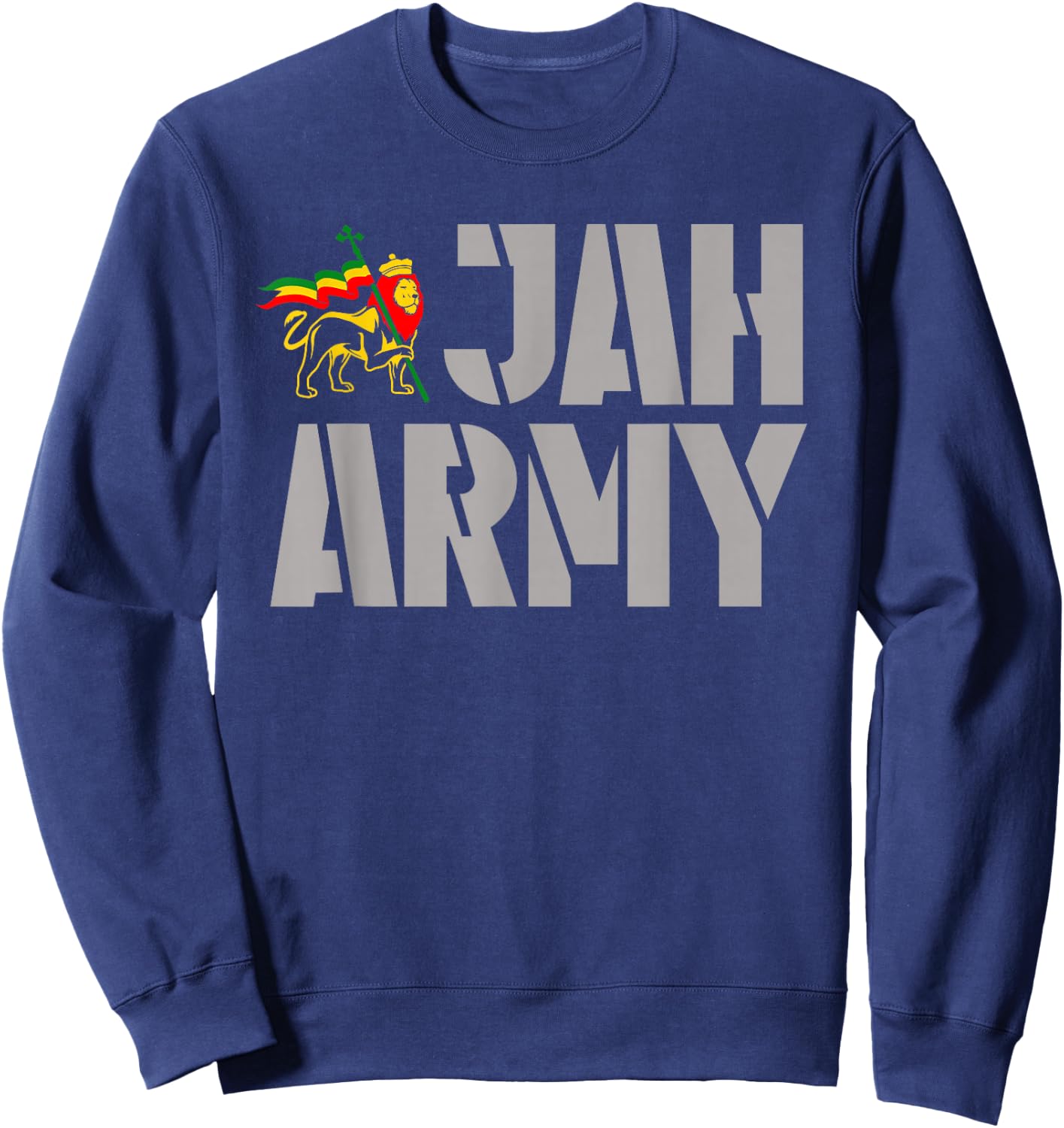 Men Women Rasta Jah Army Jamaica Rasta Reggae Sweatshirt - Sweatshirt | Navy