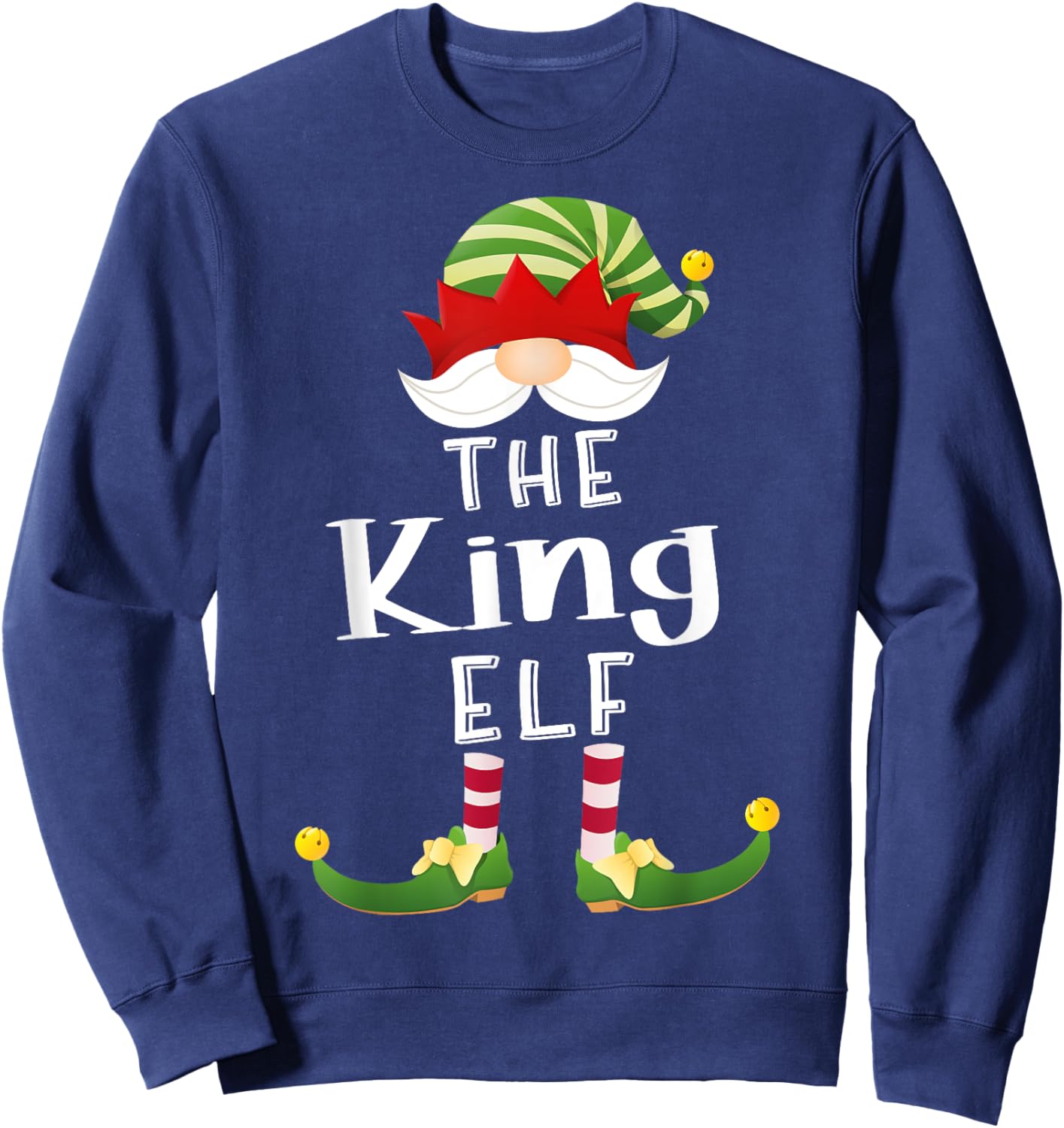 King Elf Group Christmas Funny Pajama Party Sweatshirt - Sweatshirt | Navy
