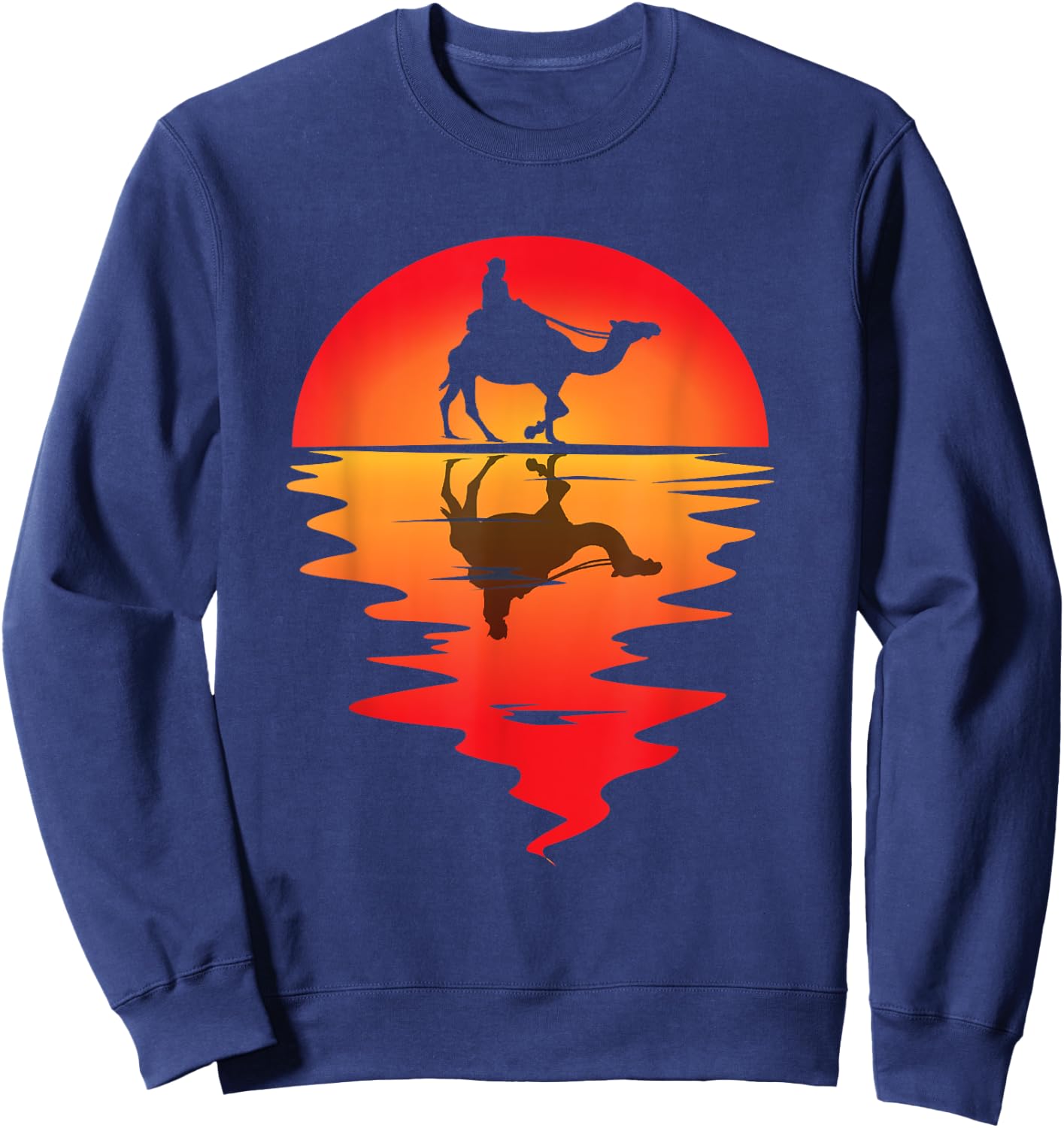Camel Vintage Sunset Camel Ride Arabian Camel Animal Sweatshirt - Sweatshirt | Navy