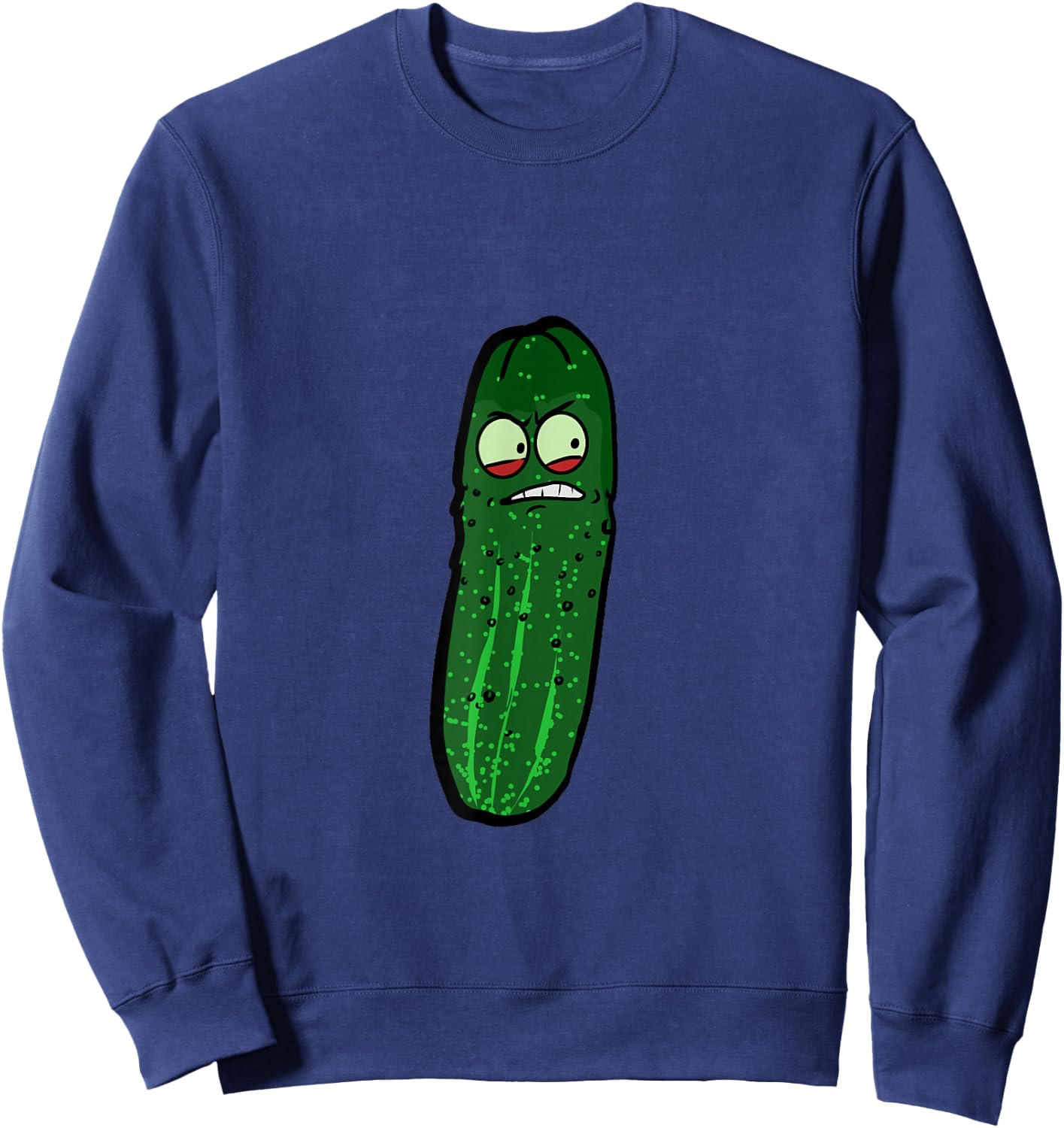 Funny Angry Pickle Face Sweatshirt - Sweatshirt | Navy