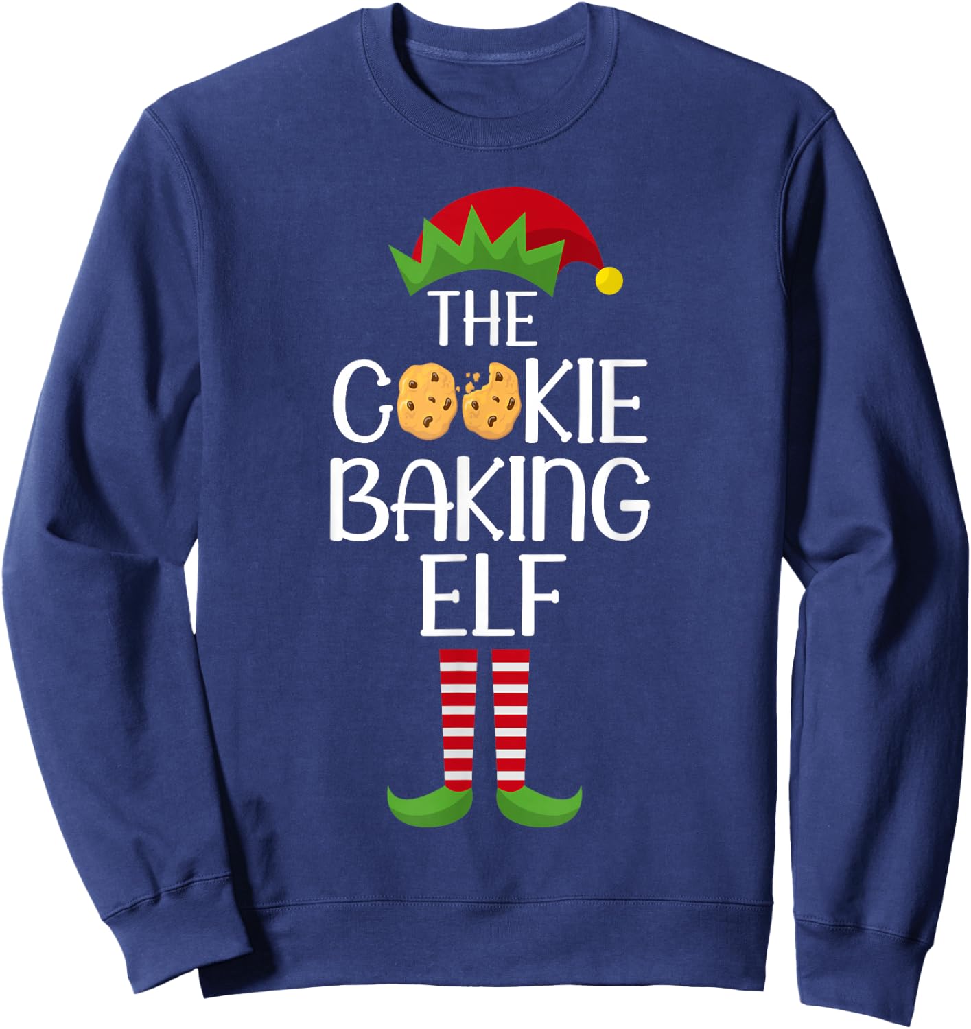 Elf Group Matching Family Xmas Costume The Cookie Baking Elf Sweatshirt - Sweatshirt | Navy