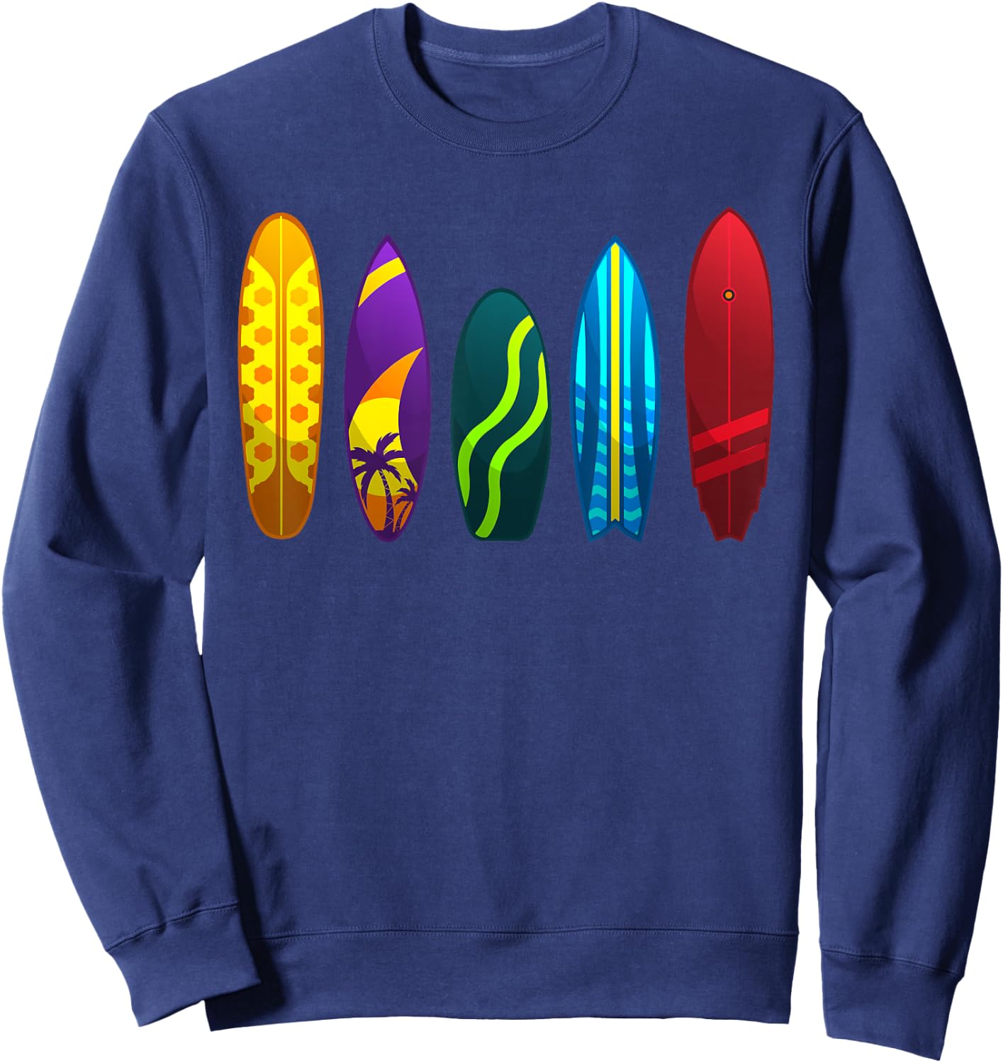 Funny Surfboard Design Women Surfing Surfboarders Sweatshirt - Sweatshirt | Navy