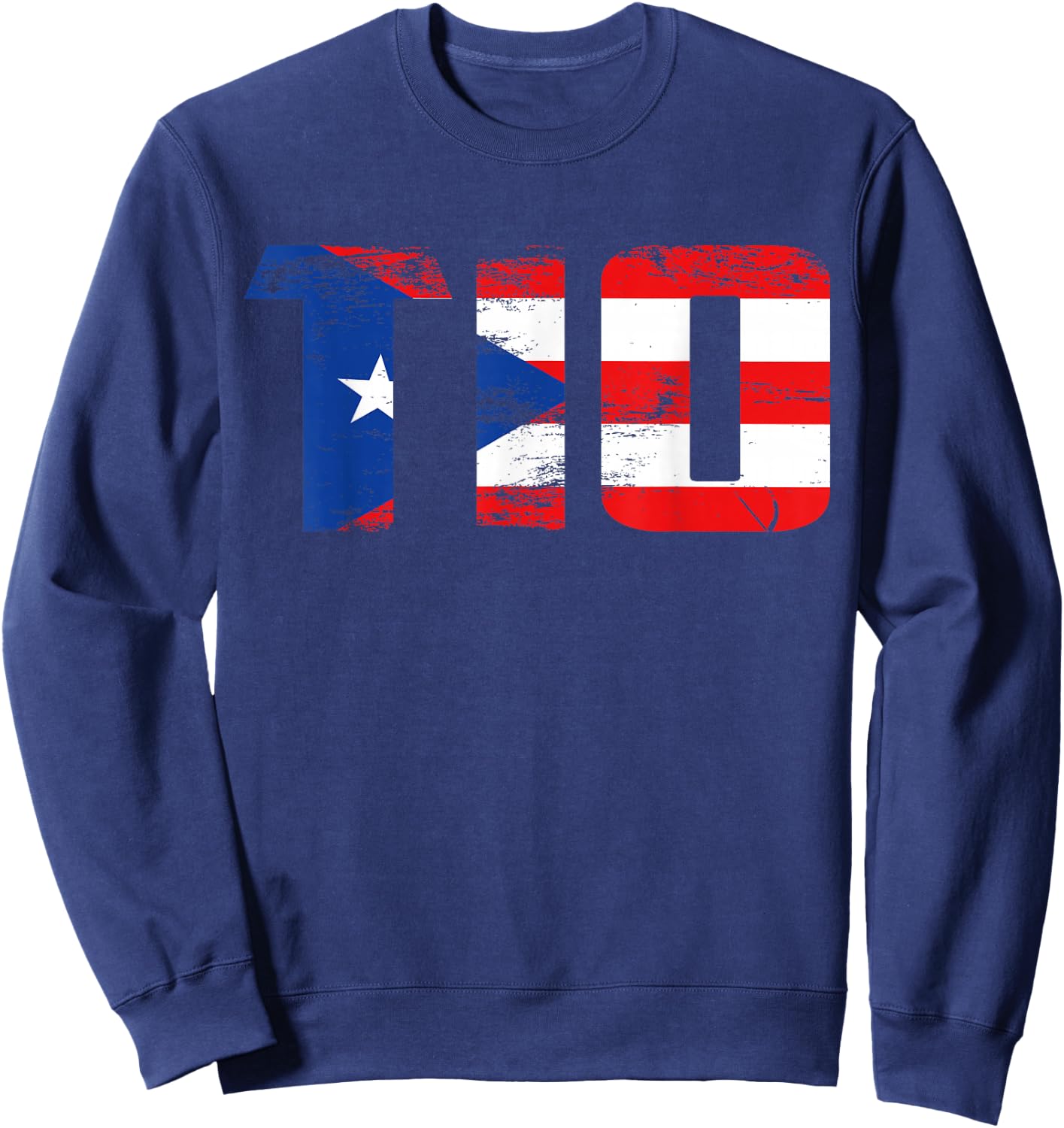TIO Puerto Rico Flag Pride Fathers Day Puerto Rican Men Sweatshirt - Sweatshirt | Navy
