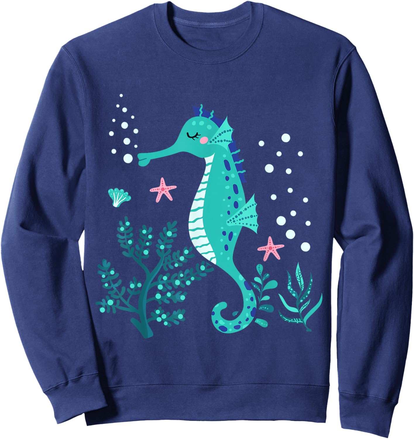 Aquarium Animal Kids Gift Cute Seahorse Sweatshirt - Sweatshirt | Navy
