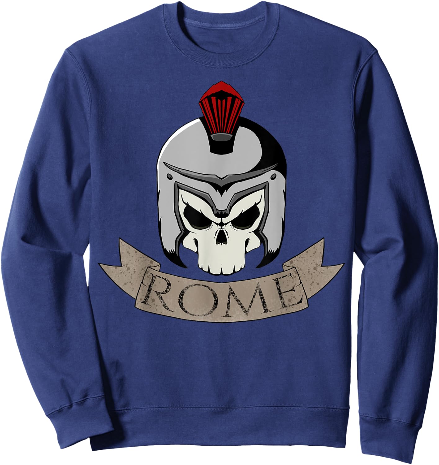 Cool Antique Rome Warrior Helmet Skeleton T Shirt Men Women Sweatshirt - Sweatshirt | Navy