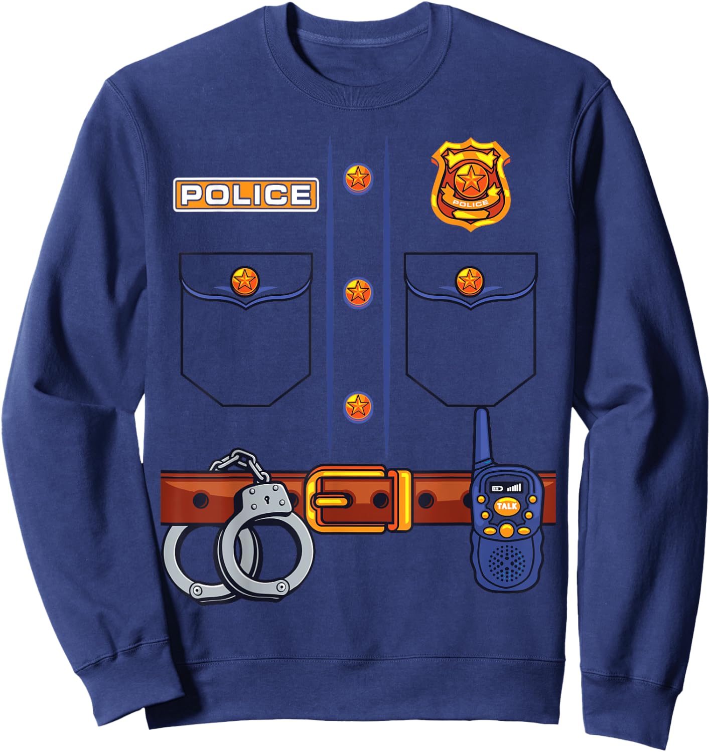 Police Officer Costume Halloween For Kids Uniform Police Sweatshirt - Sweatshirt | Navy