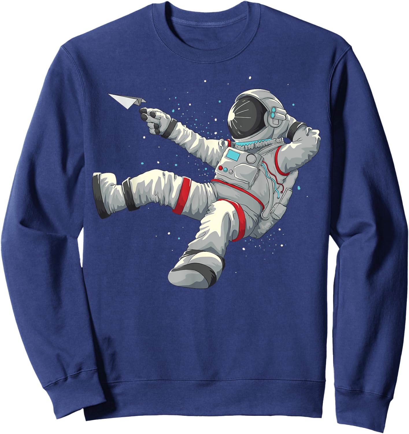 Cool Relaxing Astronaut | Funny Spaceman Paper Airplane Gift Sweatshirt - Sweatshirt | Navy