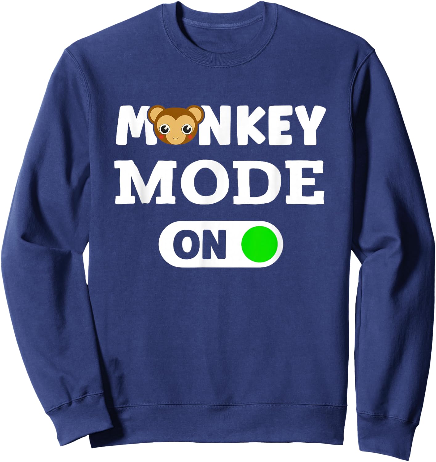 Monkeys Animal Monkey Mode On Sweatshirt - Sweatshirt | Navy