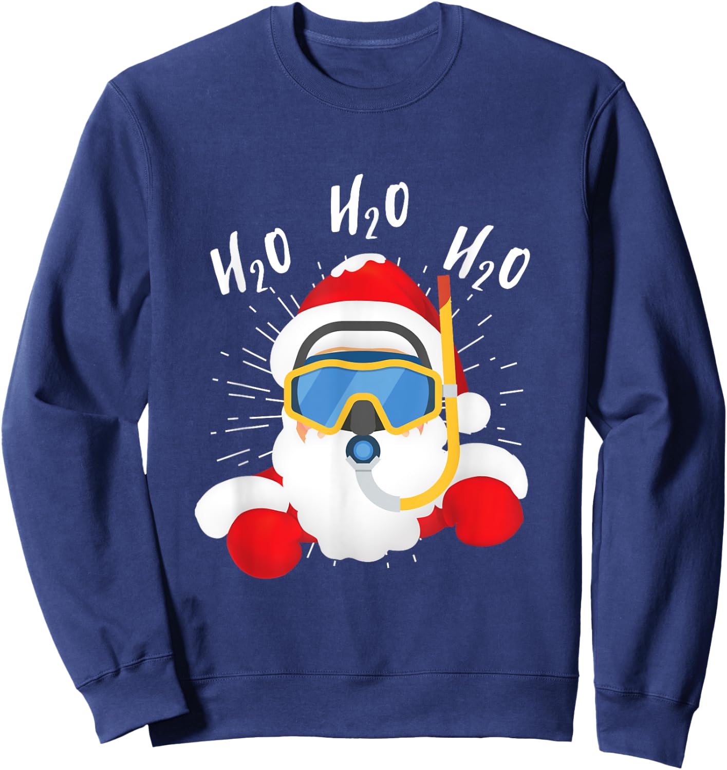 H2o Santa Claus Snorkeling Diving Chistmas Season Sweatshirt - Sweatshirt | Navy