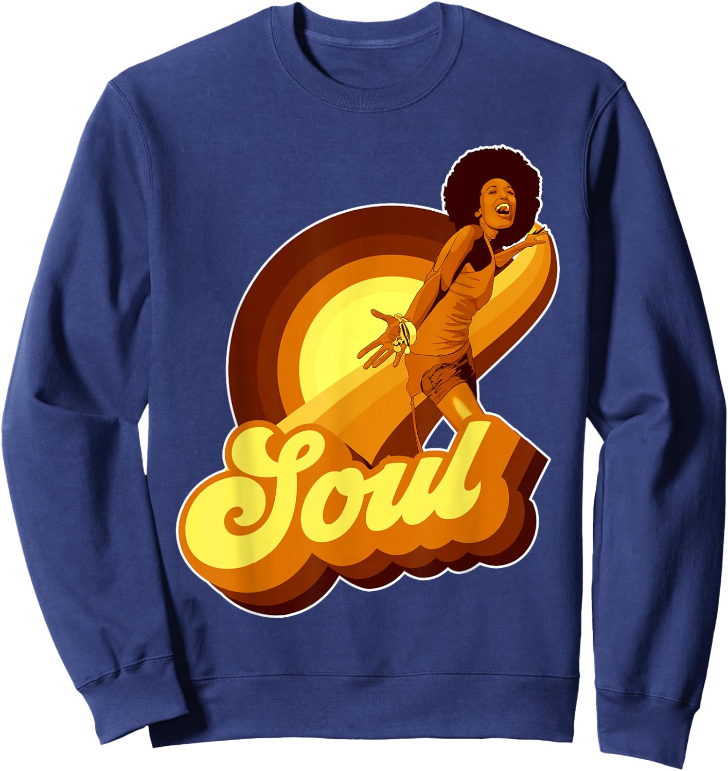 70s Funk Afro Soul Sweatshirt - Sweatshirt | Navy