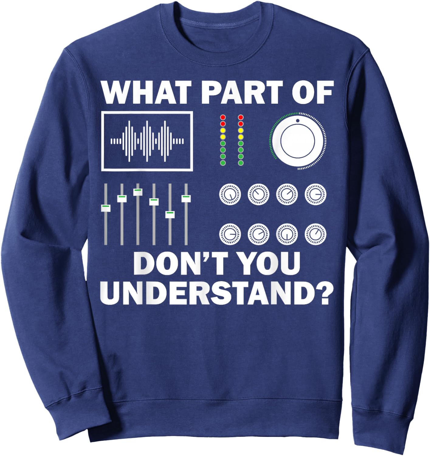 Funny DJ Design Women Sound Engineer Disc Jockey Sweatshirt - Sweatshirt | Navy