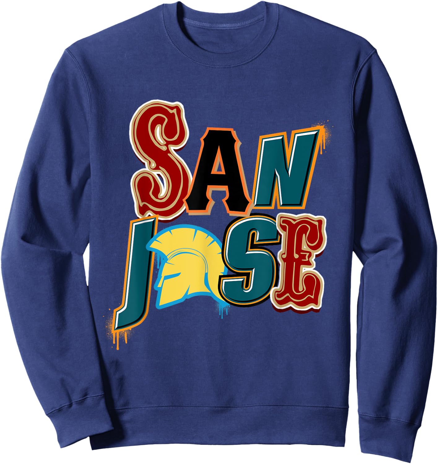 San Jose Shirt, SJ Teams, San Jose Baseball, San Jose Tank Sweatshirt - Sweatshirt | Navy