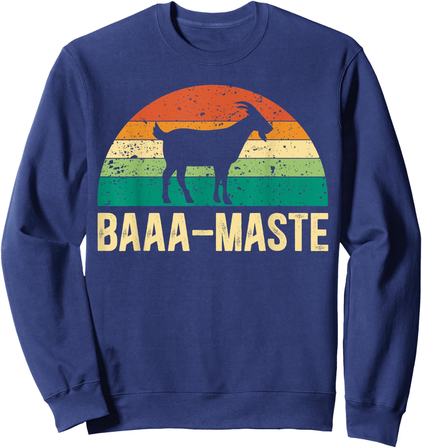 Baaa-Maste Yoga Lover Spiritual Meditation Goat Lady Sweatshirt - Sweatshirt | Navy