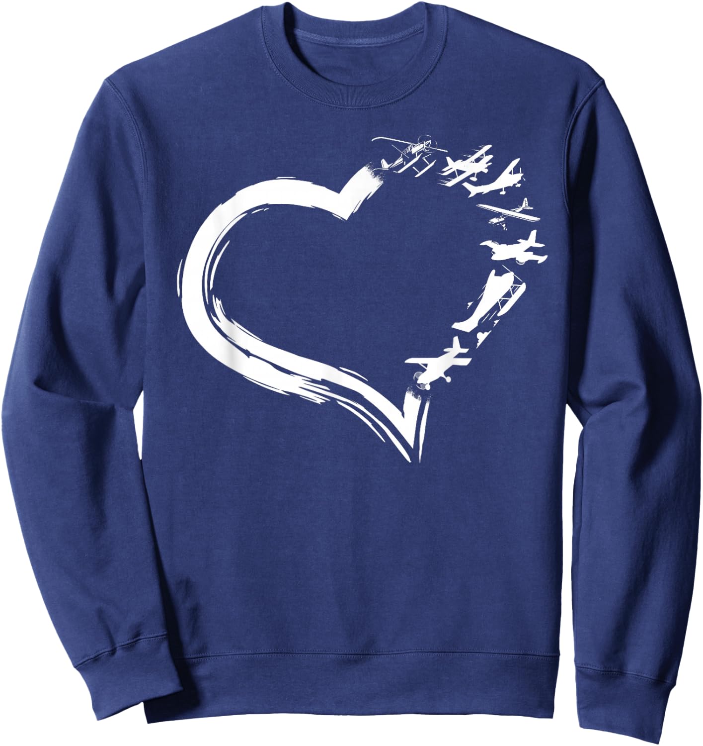 Airplane Pilot Heart Vintage Sweatshirt - Sweatshirt | Navy