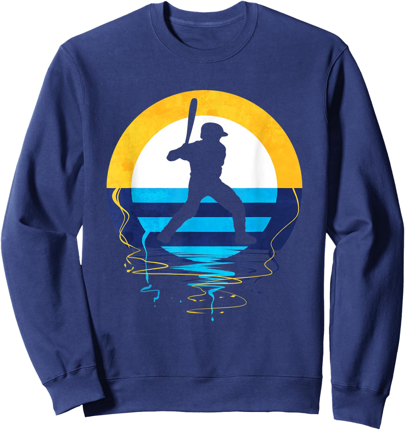 Milwaukee Baseball Sunset Wisconsin State Logo Sweatshirt - Sweatshirt | Navy