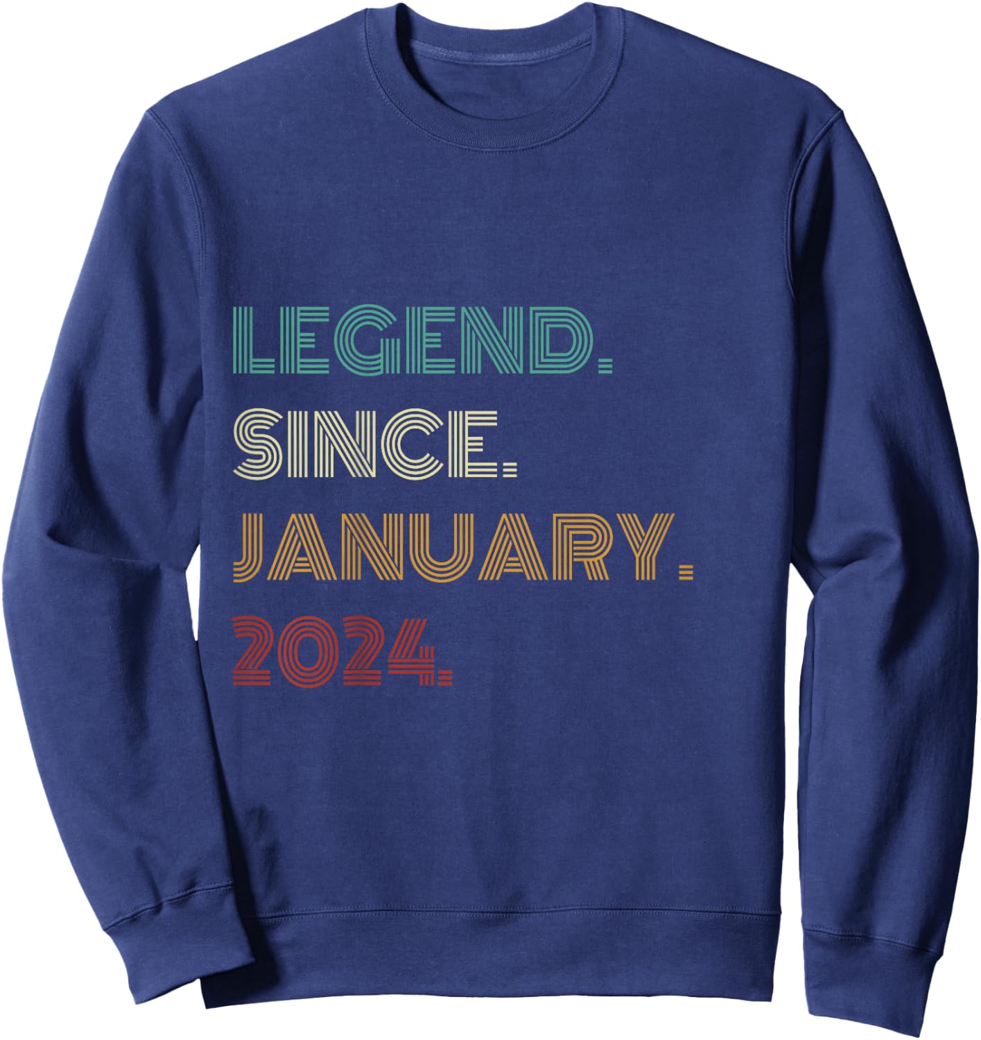 Kids 2 Years Old Legend Since January 2024 2nd Birthday Sweatshirt - Sweatshirt | Navy