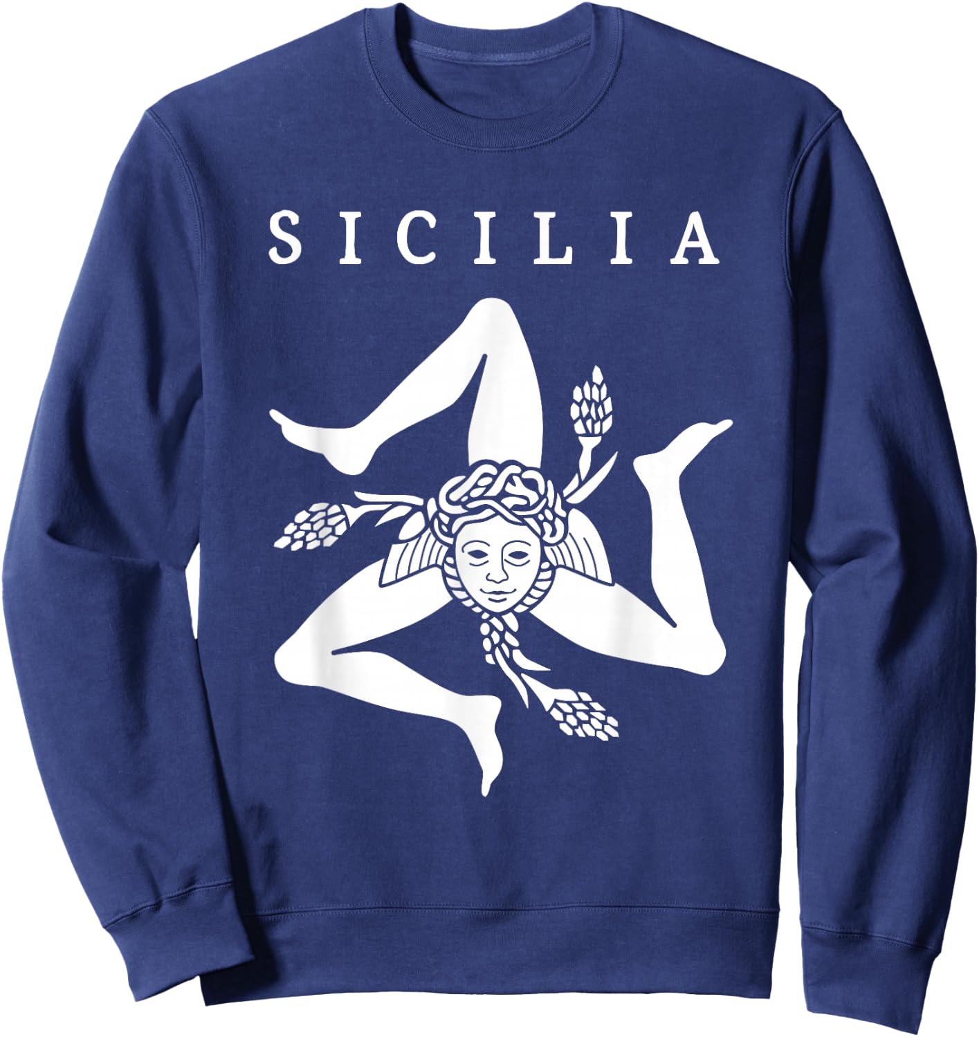 Sicilia Flag Sicily Palermo Italy Sweatshirt - Sweatshirt | Navy