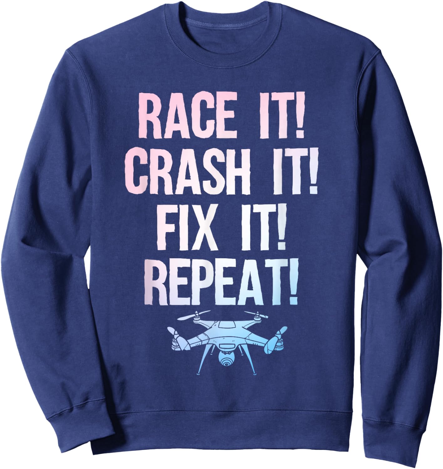 Funny Drone Art Women Boys Drone Racing Drone Pilot Sweatshirt - Sweatshirt | Navy